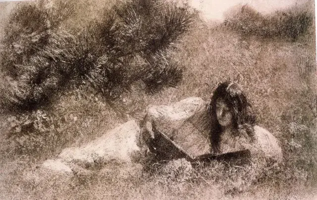 in the grass by robert demachy 1902 goma bicromatada