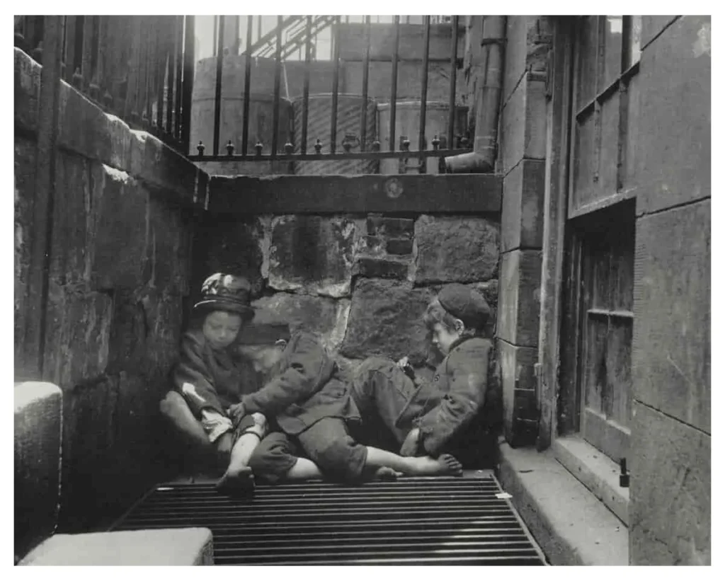 Sleeping homeless children Jacob Riis